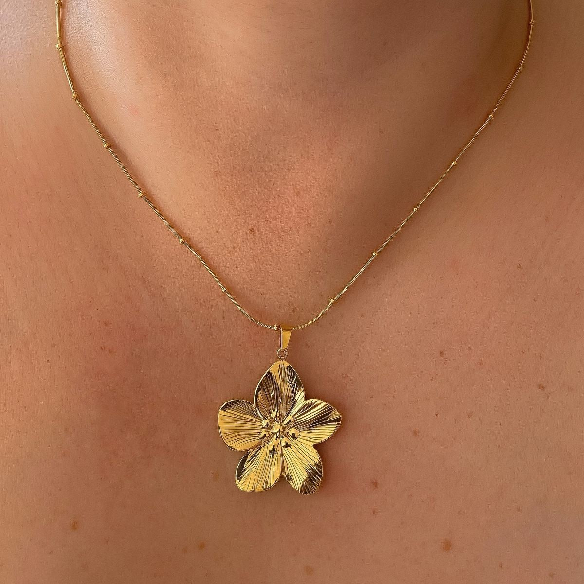 Flower Gold Plated Necklace