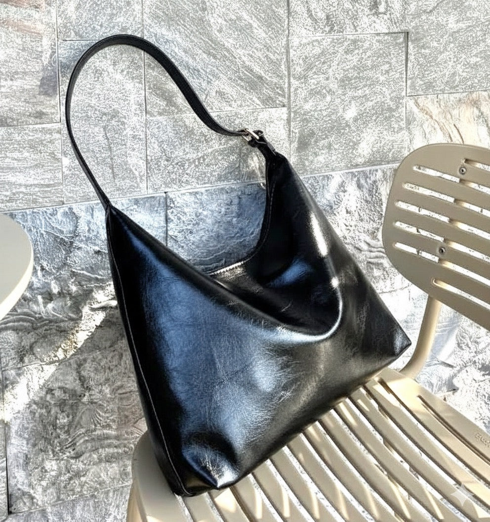 Wide Tote Bag - Black