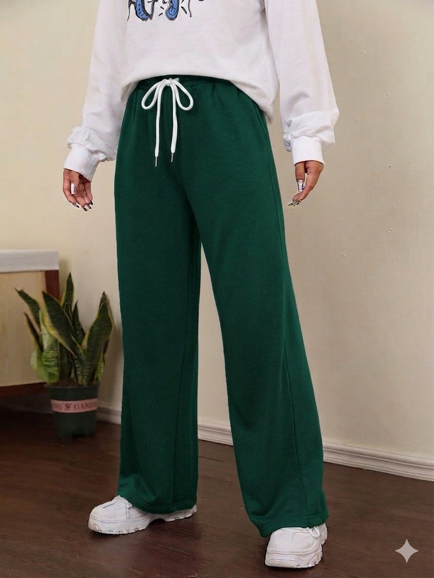 Wide Leg Summer Milton Sweatpants - Royal Green