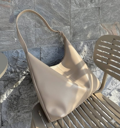 Wide Tote Bag - Beige