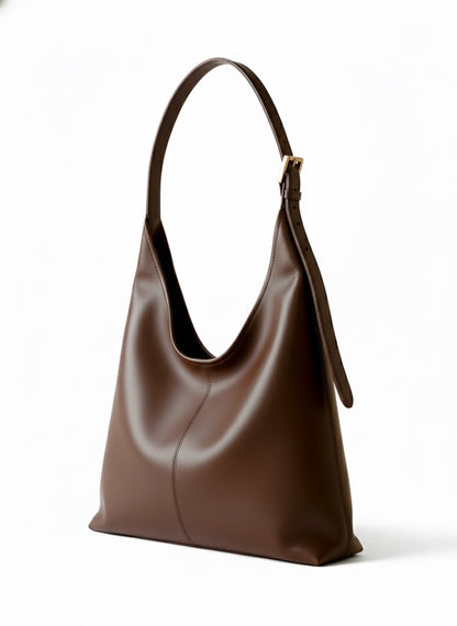 Wide Tote Bag - Brown