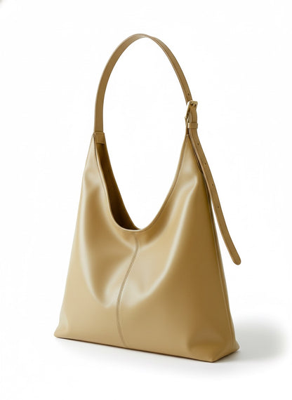 Wide Tote Bag - Beige