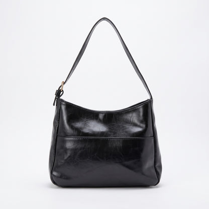 Pocket Leather Tote - Black