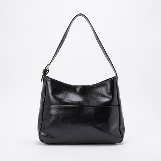 Pocket Leather Tote - Black
