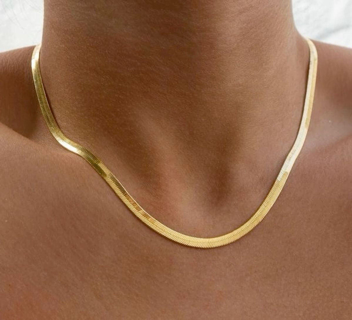 Snake Skin Gold Plated Necklace