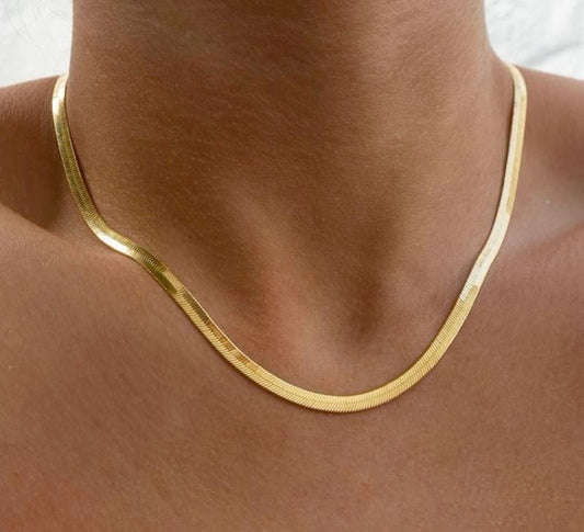 Snake Skin Gold Plated Necklace