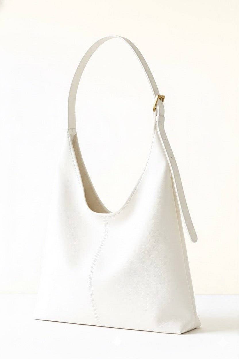 Wide Tote Bag - White