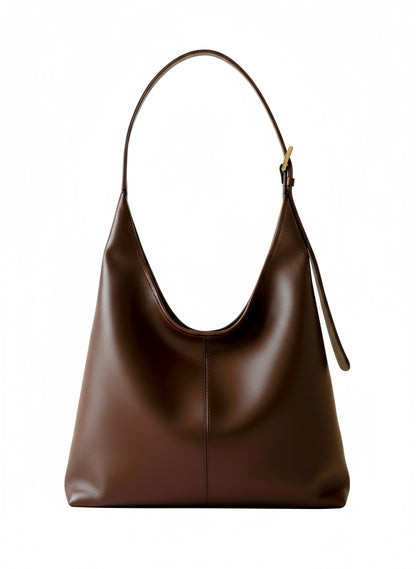 Wide Tote Bag - Brown