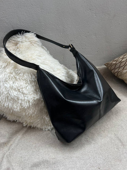 Wide Tote Bag - Black