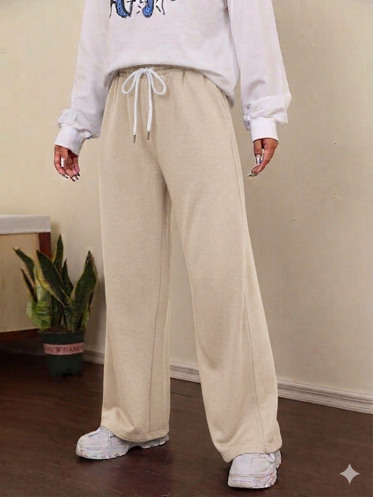 Summer Milton Wide Leg Sweatpants - Beige