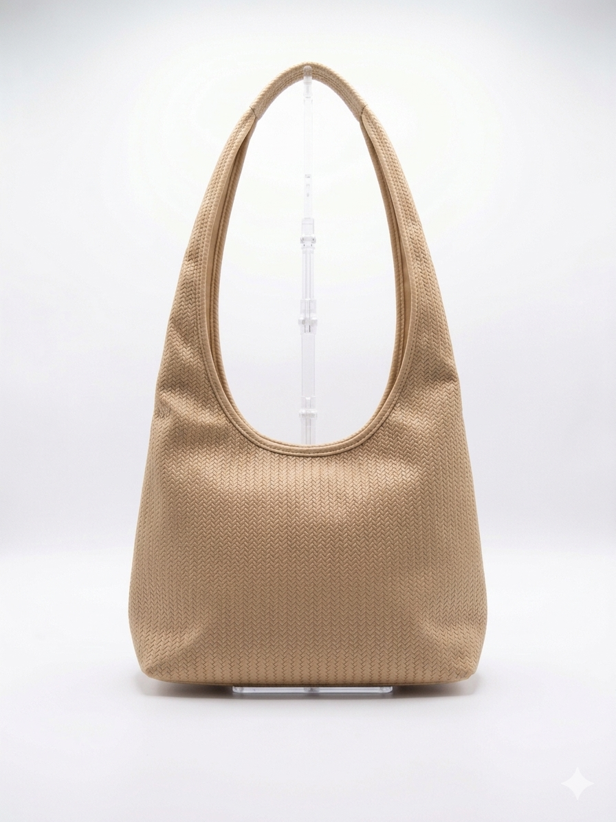 Long Strap Scaled Tote - Beige