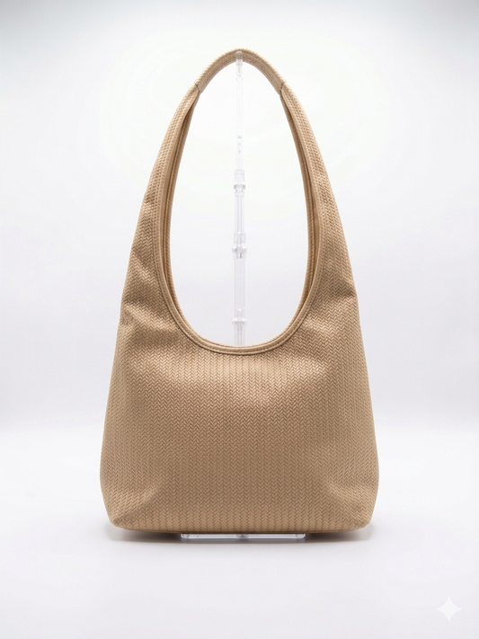 Long Strap Scaled Tote - Beige