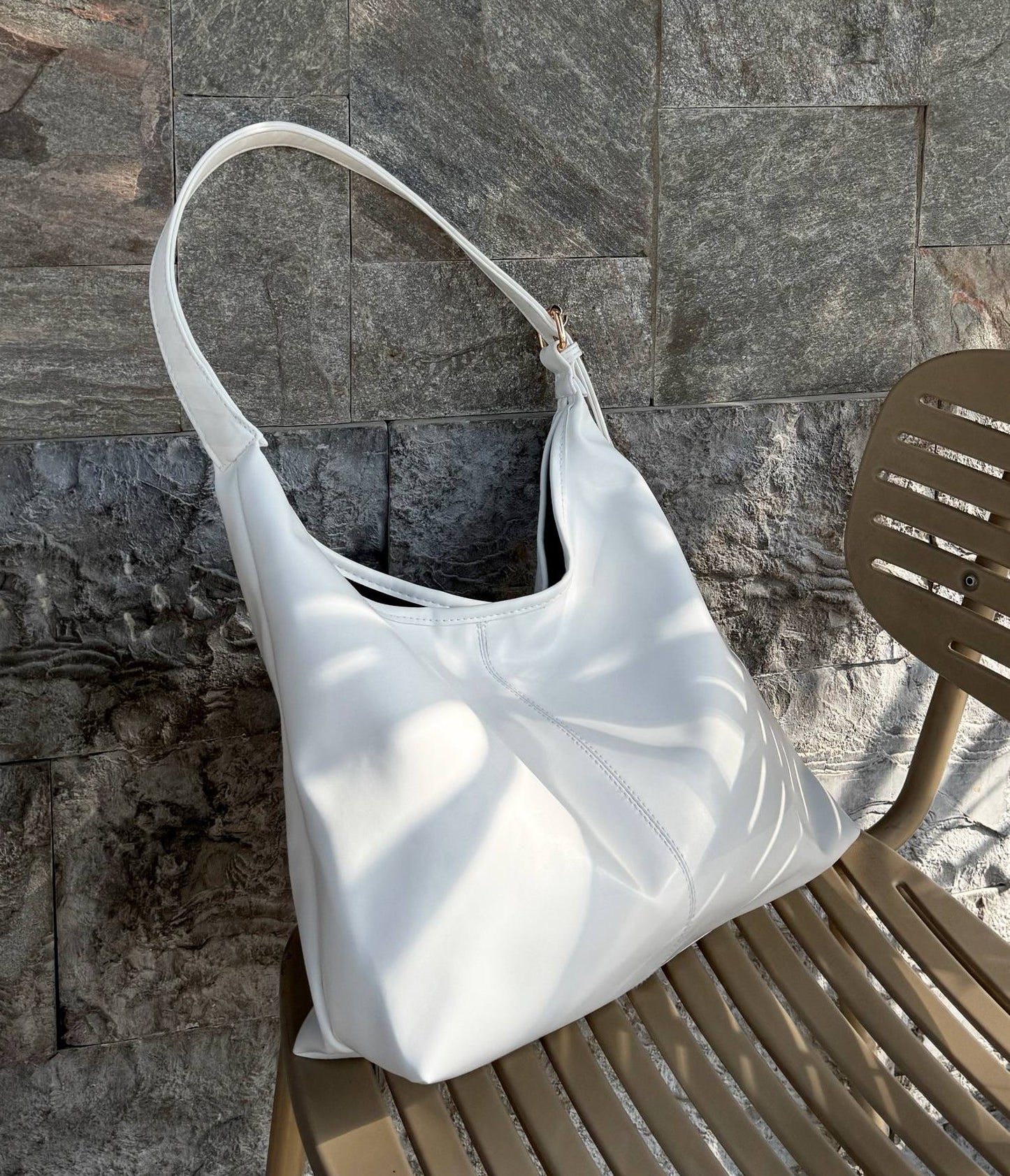 Wide Tote Bag - White