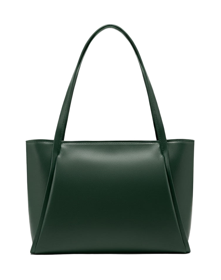 Large Capacity Leather Tote Bag - Olive