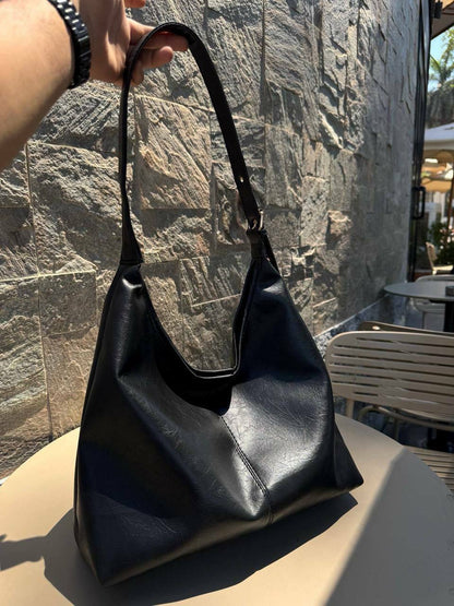 Wide Tote Bag - Black