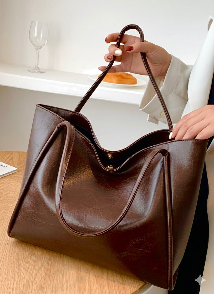 Large Capacity Tote - Brown