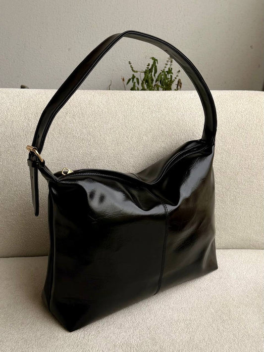 Wide Tote Bag - Black