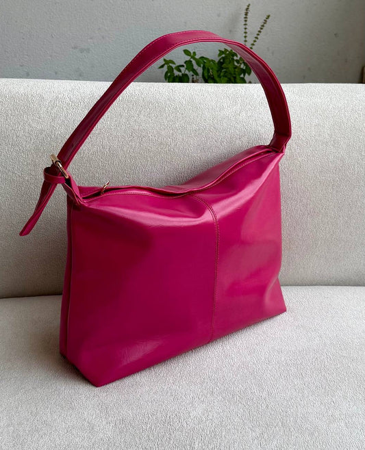 Wide Tote Bag - Fuchsia