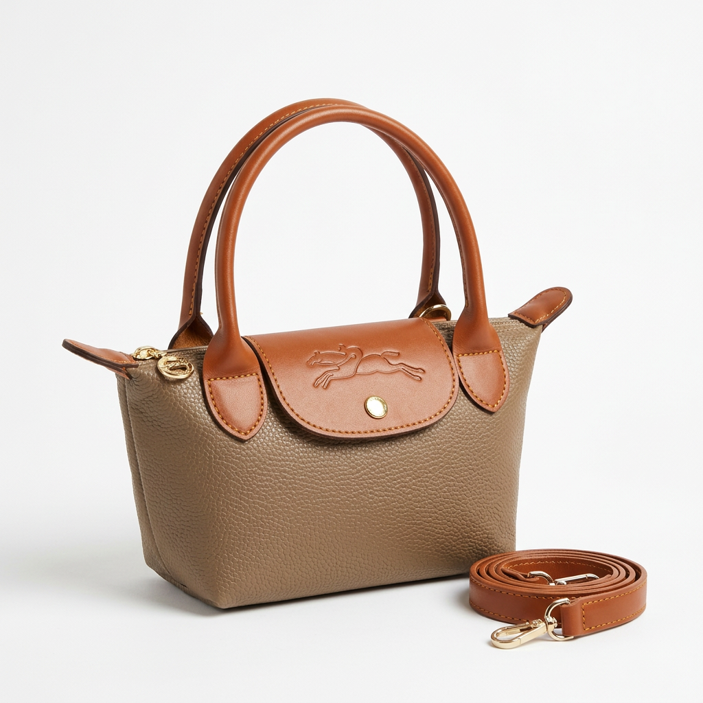 Mini Longchamp Cross - Dark Beige